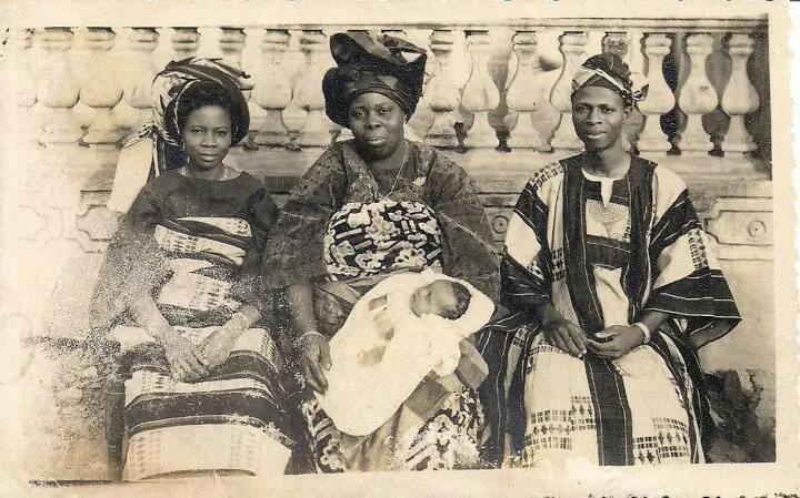 A family portrait from the year she was born, the eldest daughter in a family of five.